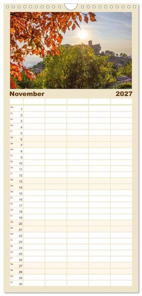 Produktbild: Familienplaner 2027 - Durr&euml;s und Kruja &ndash; Sch&auml;tze Albaniens mit 5 Spalten (Wandkalender, 21 x 45 cm) CALVENDO