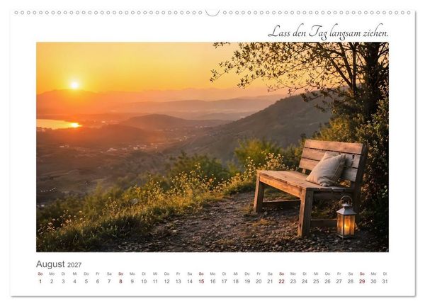 Produktbild: Dort, wo es leiser wird - Zw&ouml;lf Orte zum Ankommen, Durchatmen und Verweilen (Wandkalender 2027 DIN A2 quer), CALVENDO Monatskalender