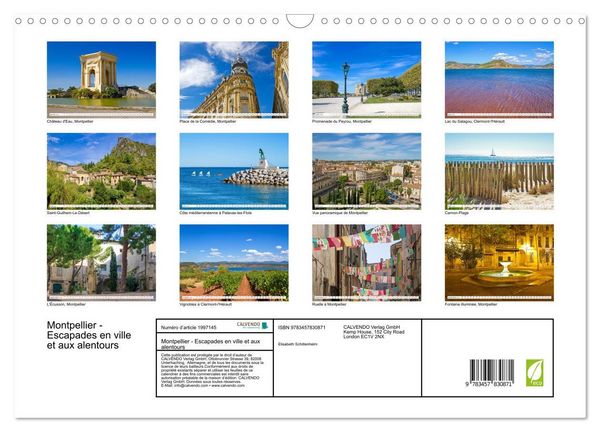 Produktbild: Montpellier - Escapades en ville et aux alentours (Calendrier mural 2026 DIN A3 vertical), CALVENDO calendrier mensuel