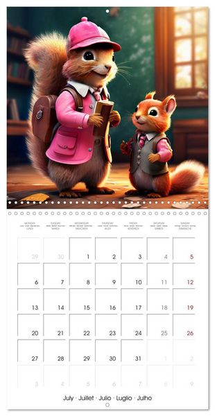 Produktbild: Squirrels Monthly Calendar (Wall Calendar 2026 12 &times; 12 Inch) CALVENDO 12 Month Wall Calendar