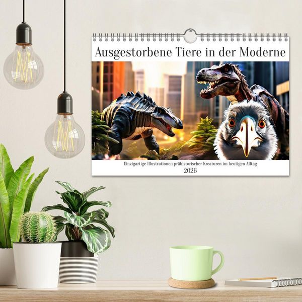 Produktbild: Ausgestorbene Tiere in der Moderne (Wandkalender 2026 DIN A4 quer), CALVENDO Monatskalender