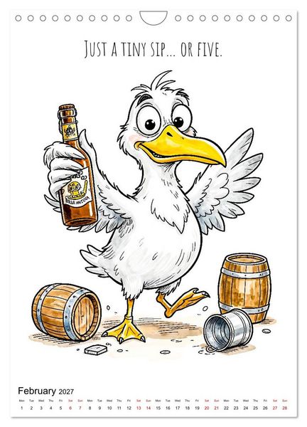 Produktbild: Seagull Shenanigan - A Coastal Year in Feathers (Wall Calendar 2027 DIN A4 portrait), CALVENDO 12 Month Wall Calendar