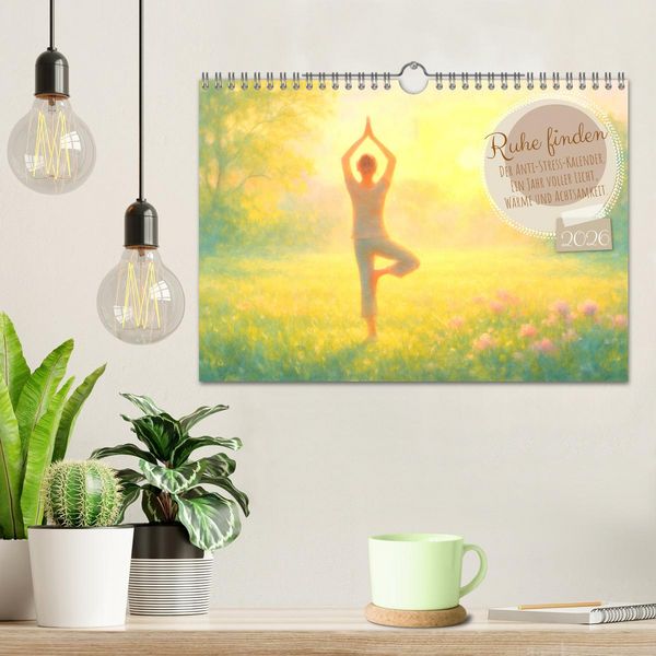 Produktbild: Ruhe finden - Der Anti-Stress-Kalender - Ein Jahr voller W&auml;rme und Achtsamkeit (Wandkalender 2026 DIN A4 quer), CALVENDO Monatskalender