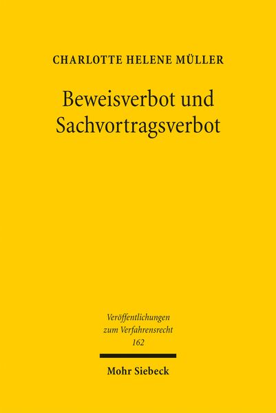 Produktbild: Beweisverbot und Sachvortragsverbot