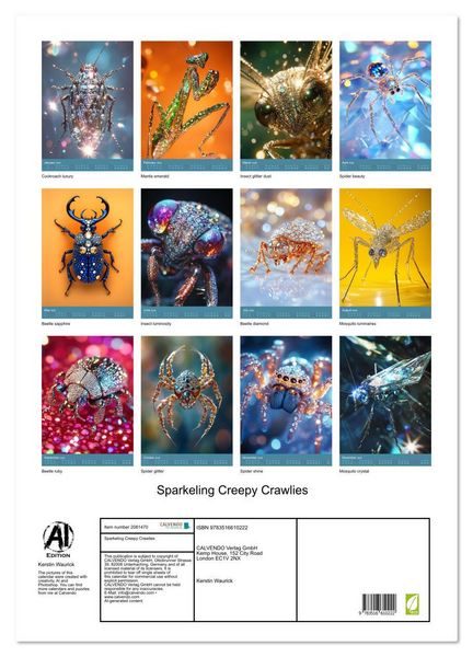 Produktbild: Sparkeling Creepy Crawlies (Wall Calendar 2026 DIN A2 portrait), CALVENDO 12 Month Wall Calendar