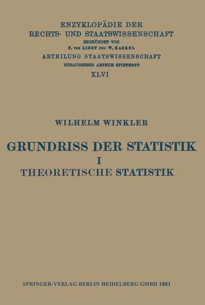 Produktbild: Grundriss der Statistik I Theoretische Statistik