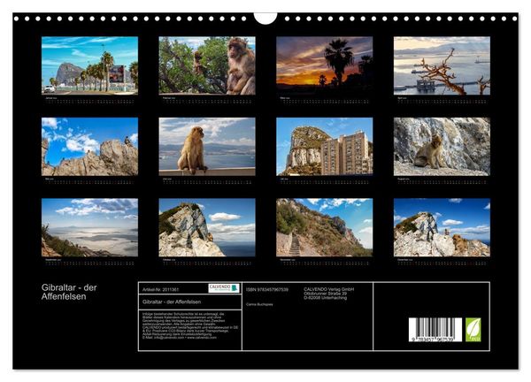 Produktbild: Gibraltar - der Affenfelsen (Wandkalender 2026 DIN A3 quer), CALVENDO Monatskalender
