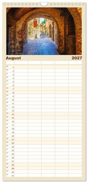 Produktbild: Familienplaner 2027 - San Gimignano, die Stadt der T&uuml;rme mit 5 Spalten (Wandkalender, 21 x 45 cm) CALVENDO