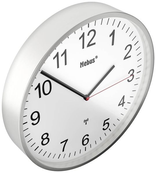 Produktbild: Mebus 19411 Funk Wanduhr 30cm Silber