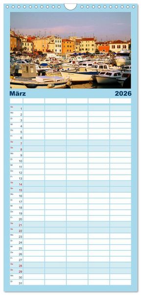 Produktbild: Familienplaner 2026 - Tr&auml;umen von Istrien mit 5 Spalten (Wandkalender, 21 x 45 cm) CALVENDO