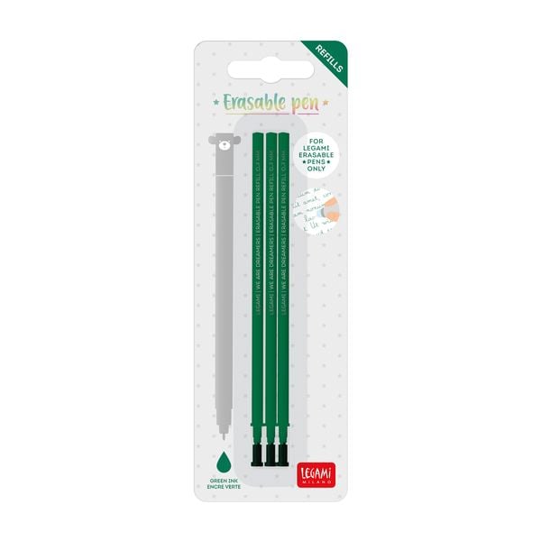 Legami 3x Ersatzmine für löschbaren Gelstift - Grün