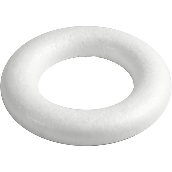 Produktbild: Creativ Company Styroporring, flach, Gr&ouml;&szlig;e 20 cm, Dicke 25 mm, Wei&szlig;, 1 Stk