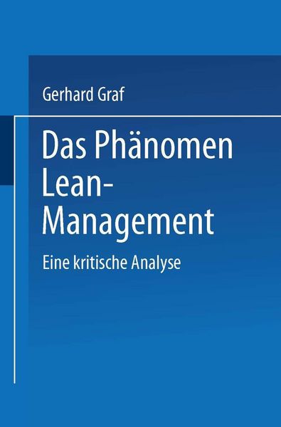 Produktbild: Das Ph&auml;nomen Lean Management