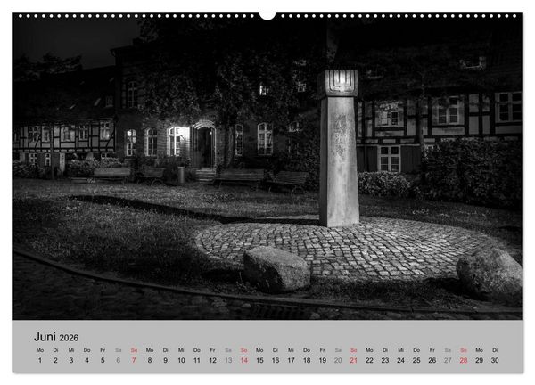 Produktbild: Hansestadt Stralsund bei Nacht (mit GPS-Koordinaten) (Wandkalender 2026 DIN A2 quer), CALVENDO Monatskalender