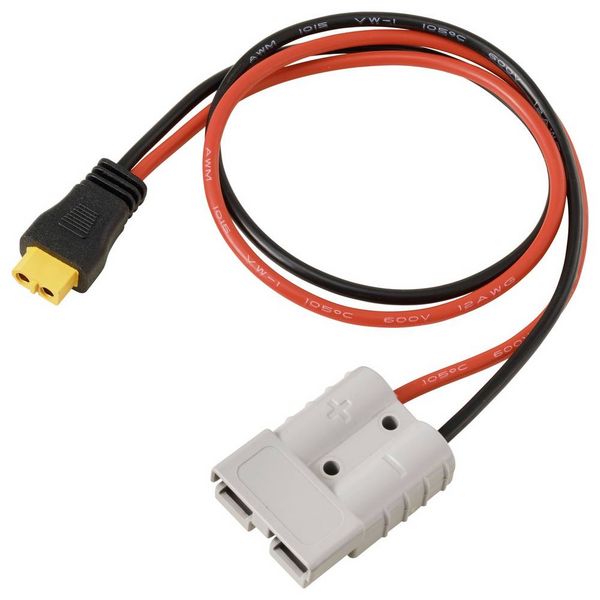 Produktbild: TRU COMPONENTS 50A Akkuanschluss an XT60-Kabel 0,5m TC-13619308 Schwarz, Rot Inhalt: 1St.