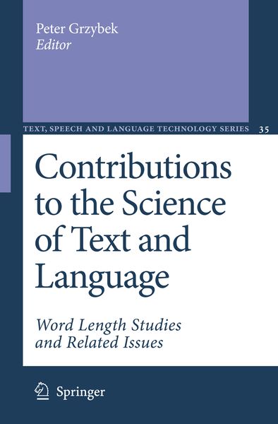 Produktbild: Contributions to the Science of Text and Language
