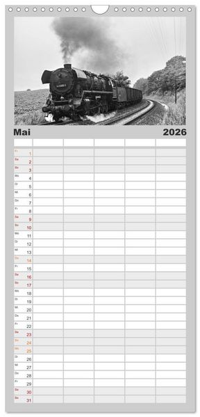 Produktbild: Familienplaner 2026 - Dampfloks in der DDR mit 5 Spalten (Wandkalender, 21 x 45 cm) CALVENDO