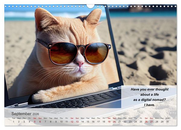 Produktbild: The humoristic cat guide (Wall Calendar 2026 DIN A3 landscape), CALVENDO 12 Month Wall Calendar