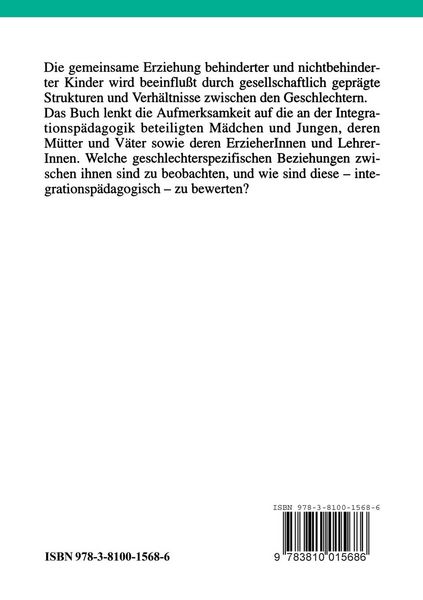 Produktbild: Integrationsp&auml;dagogik und Geschlecht