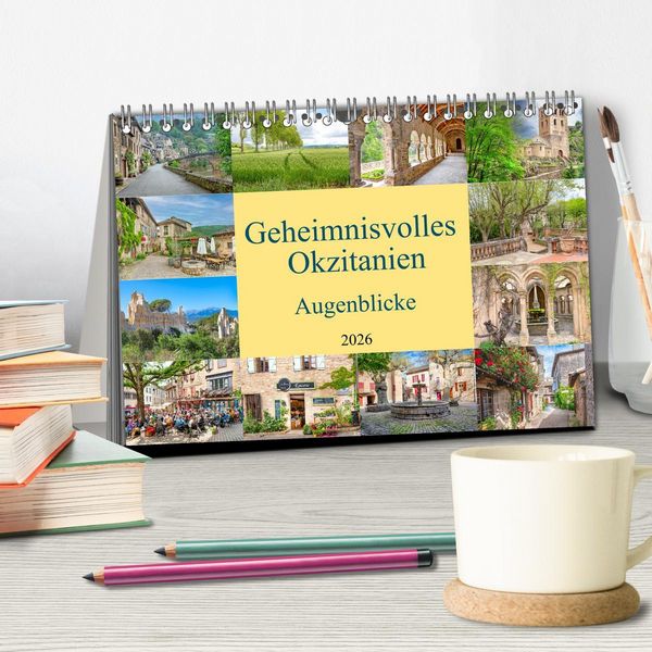 Produktbild: Geheimnisvolles Okzitanien. Augenblicke (Tischkalender 2026 DIN A5 quer), CALVENDO Monatskalender