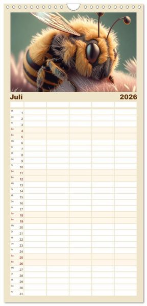 Produktbild: Familienplaner 2026 - Traumhafte Ruhe - Ein Jahr mit s&uuml;&szlig;en Schlafm&uuml;tzen mit 5 Spalten (Wandkalender, 21 x 45 cm) CALVENDO