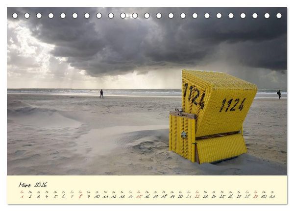 Produktbild: Nordsee &ndash; D&uuml;nen, Sand, Wasser und Wolken (Tischkalender 2026 DIN A5 quer), CALVENDO Monatskalender