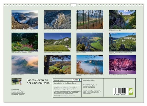 Produktbild: JahresZeiten an der Oberen Donau (Wandkalender 2026 DIN A3 quer), CALVENDO Monatskalender