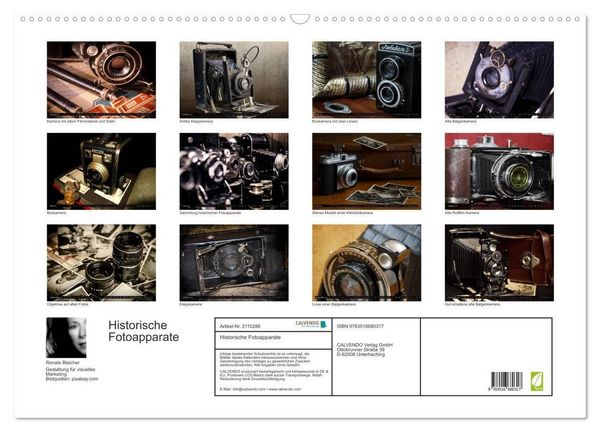 Produktbild: Historische Fotoapparate (Wandkalender 2026 DIN A2 quer), CALVENDO Monatskalender