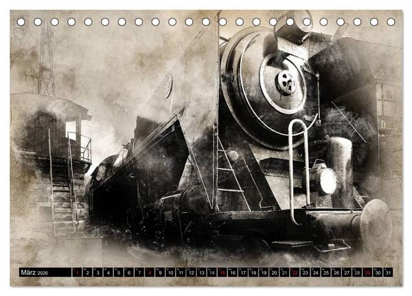 Produktbild: Dampflok Impressionen (Tischkalender 2026 DIN A5 quer), CALVENDO Monatskalender