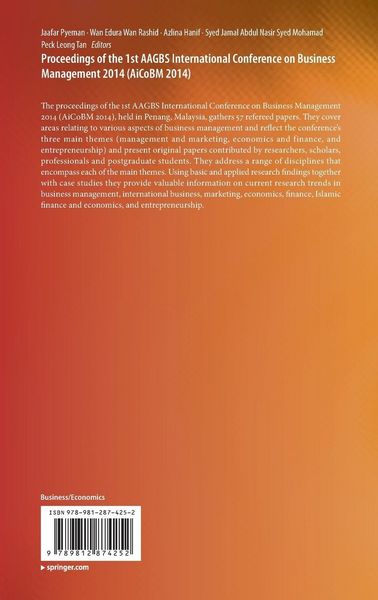 Produktbild: Proceedings of the 1st AAGBS International Conference on Business Management 2014 (AiCoBM 2014)