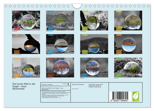 Produktbild: Die bunte Welt in der Kugel - neue Blickwinkel (Wandkalender 2026 DIN A4 quer), CALVENDO Monatskalender