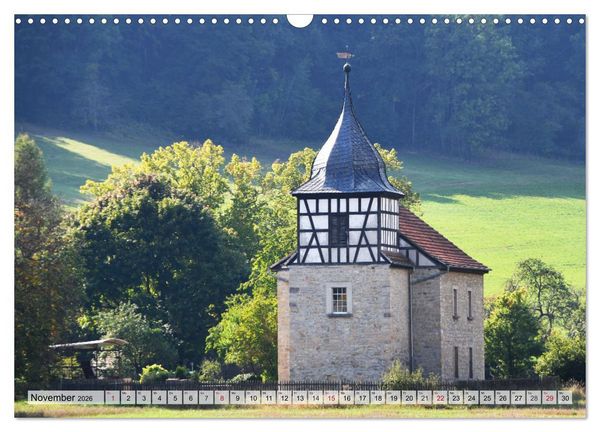 Produktbild: Wunderbares Th&uuml;ringen - besondere Dorfkirchen (Wandkalender 2026 DIN A3 quer), CALVENDO Monatskalender