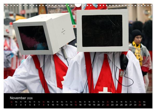 Produktbild: Basler Fasnacht - die drey scheenschte D&auml;&auml;g (Wandkalender 2026 DIN A3 quer), CALVENDO Monatskalender