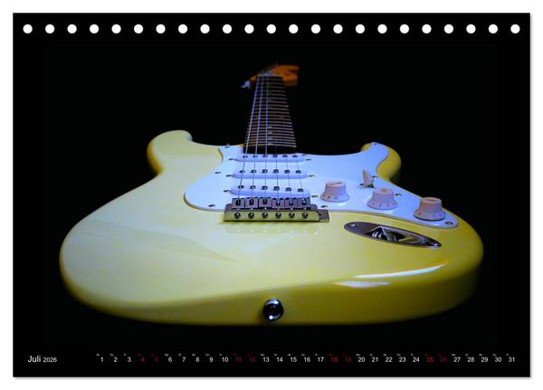 Produktbild: Rockgitarren im Blitzlicht (Tischkalender 2026 DIN A5 quer), CALVENDO Monatskalender