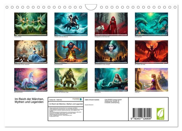 Produktbild: Im Reich der M&auml;rchen, Mythen und Legenden (Wandkalender 2026 DIN A4 quer), CALVENDO Monatskalender