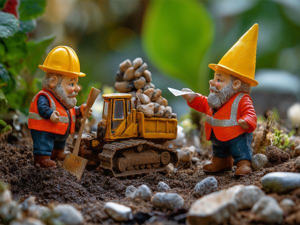 Produktbild: CALVENDO Puzzle Die Bauarbeiter Gartenzwerge bei der Arbeit | 1000 Teile Lege-Gr&ouml;&szlig;e 64x48cm Foto-Puzzle f&uuml;r gl&uuml;ckliche Stunden
