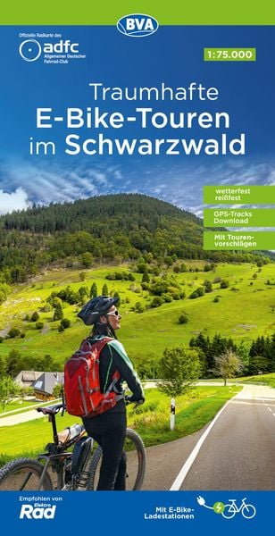 ADFC-Regionalkarte Traumhafte E-Bike-Touren im Schwarzwald, 1:75.000, mit Tagestourenvorschlägen, reiß- und wetterfest, GPS-Tracks-Download, Sonstige