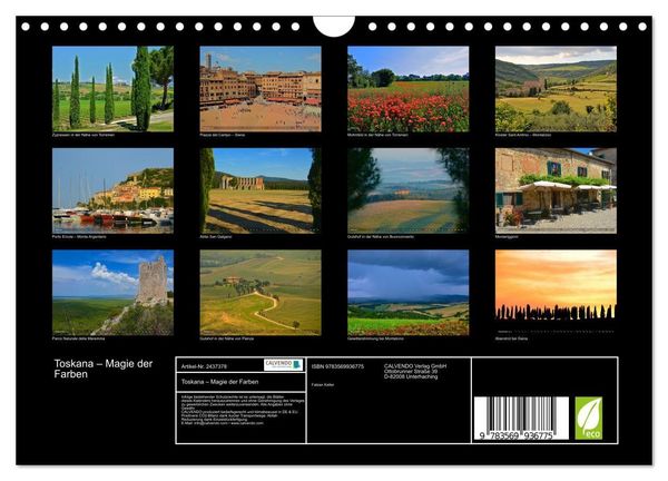 Produktbild: Toskana &ndash; Magie der Farben (Wandkalender 2027 DIN A4 quer), CALVENDO Monatskalender