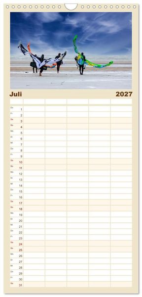 Produktbild: Familienplaner 2027 - Sankt Peter-Ording - Str&auml;nde, D&uuml;nen, Weite mit 5 Spalten (Wandkalender, 21 x 45 cm) CALVENDO