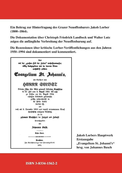 Produktbild: Dokumentation um Jakob Lorber