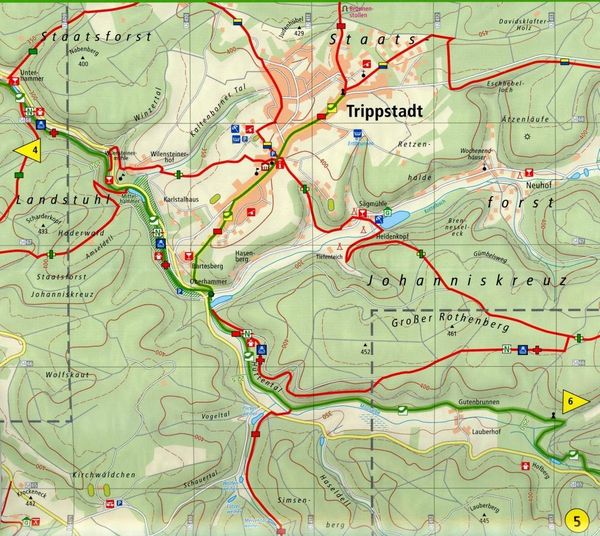 Produktbild: Publicpress Leporello Wanderkarte Pf&auml;lzer Waldpfad 1:25.000