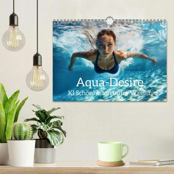 Produktbild: Aqua Desire &ndash; KI-Sch&ouml;nheiten unter Wasser (Wandkalender 2026 DIN A4 quer), CALVENDO Monatskalender