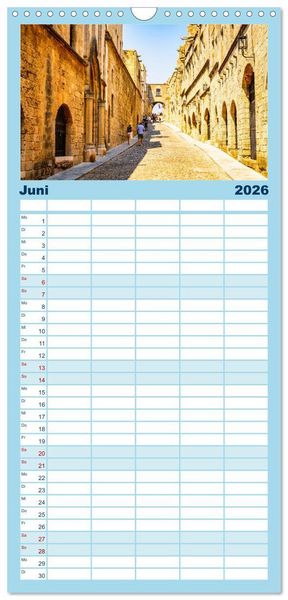 Produktbild: Familienplaner 2026 - Rhodos - eine Insel zum Verlieben mit 5 Spalten (Wandkalender, 21 x 45 cm) CALVENDO