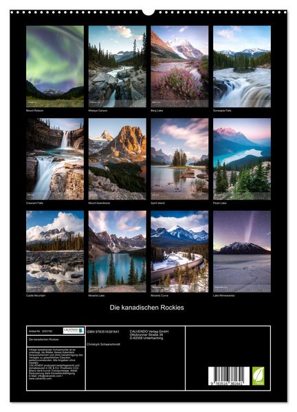 Produktbild: Die kanadischen Rockies (hochwertiger Premium Wandkalender 2026 DIN A2 hoch), Kunstdruck in Hochglanz