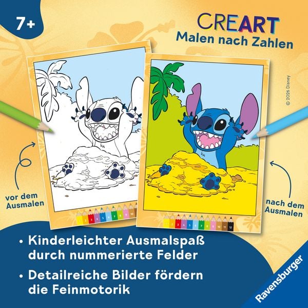 Produktbild: CreArt Malen nach Zahlen ab 7 Disney - Lilo & Stitch