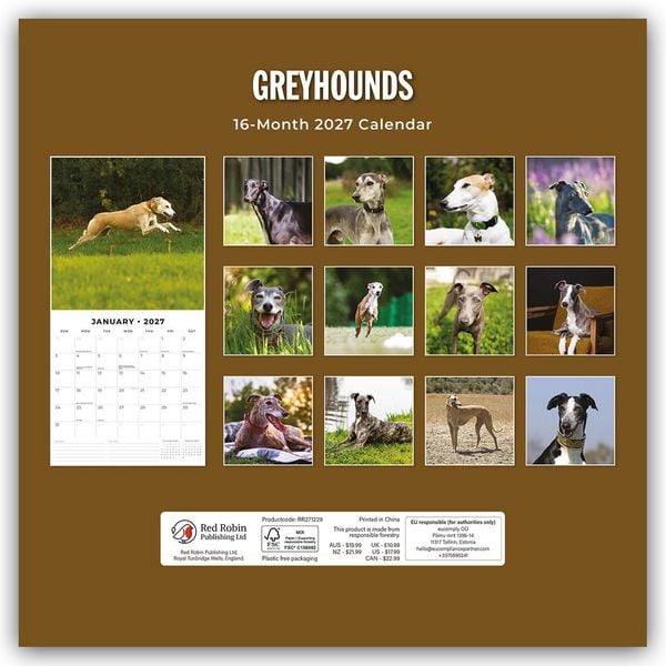 Produktbild: Greyhound &ndash; Windhund 2027 &ndash; 16-Monatskalender