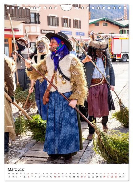Produktbild: Gesichter, Holzlarven im Fasching von Mittenwald in Oberbayern (Wandkalender 2027 DIN A4 hoch), CALVENDO Monatskalender