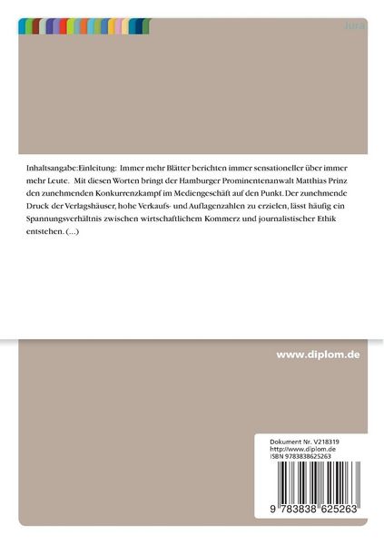 Produktbild: Der Schutz des Pers&ouml;nlichkeitsrechts durch Gesetz und journalistisches Standesrecht
