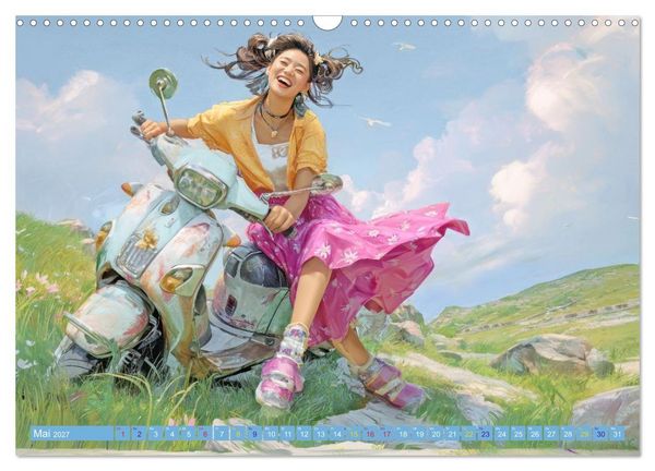 Produktbild: Japanische Figuren - Im Anime-Stil (Wandkalender 2027 DIN A3 quer), CALVENDO Monatskalender