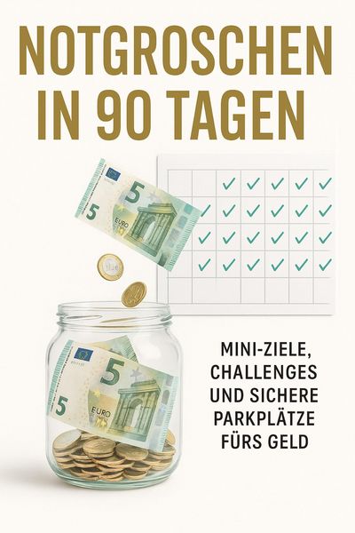 Produktbild: Notgroschen in 90 Tagen - Mini-Ziele, Challenges und sichere Parkpl&auml;tze f&uuml;rs Geld.